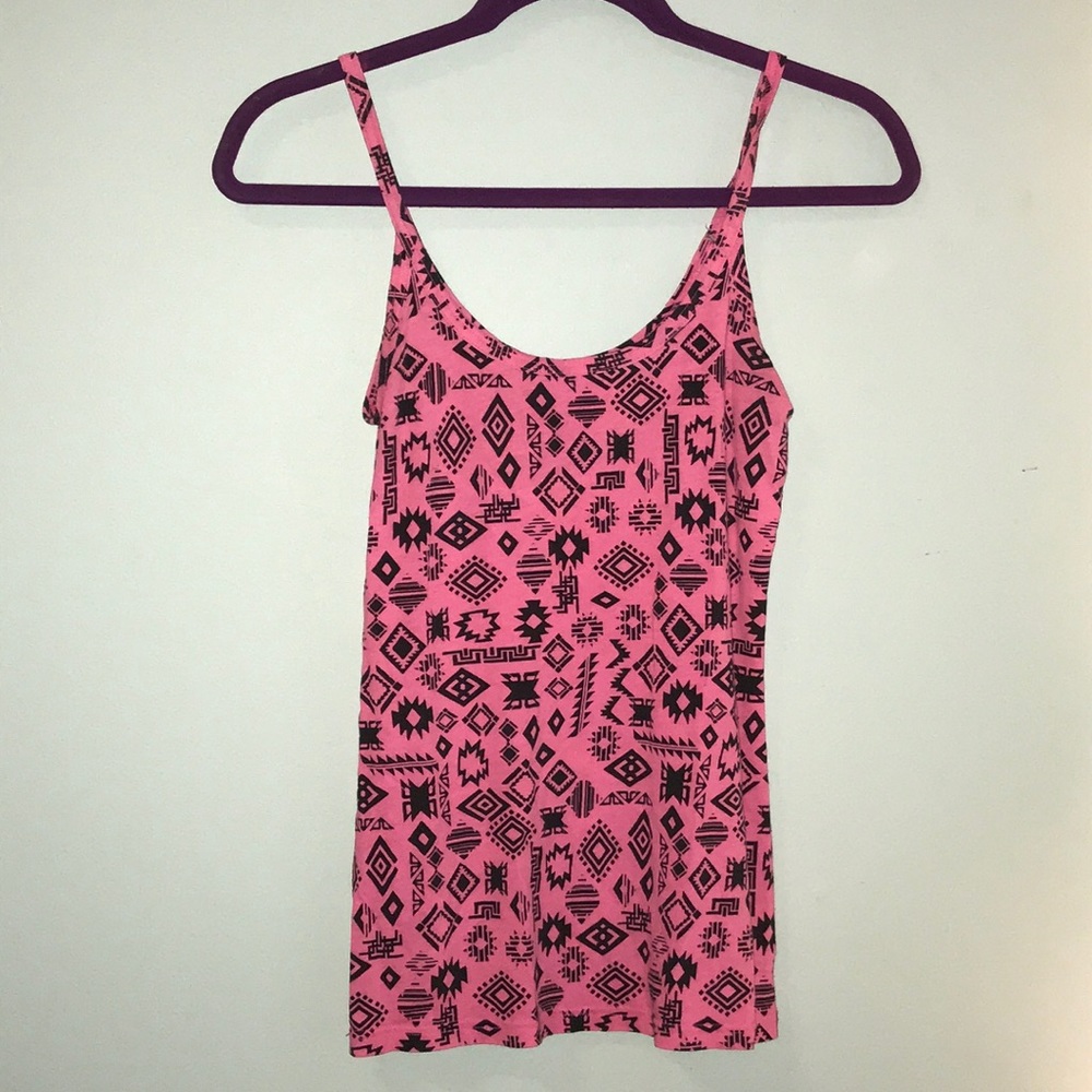 Pink patterned tank top